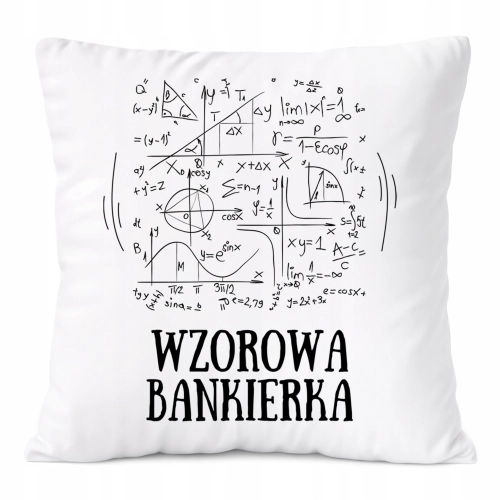 Poduszka Dla Bankierki na Prezent z Nadrukiem ze Zdjęciem Biała PoliDraw