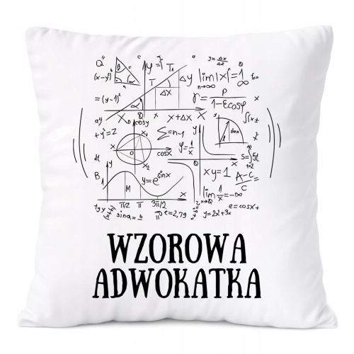 Poduszka Dla Adwokatki na Prezent z Nadrukiem ze Zdjęciem Biała PoliDraw