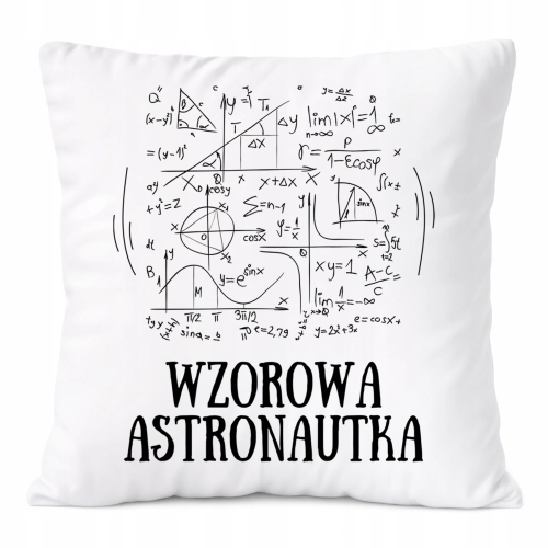 Poduszka Dla Astronautki na Prezent z Nadrukiem ze Zdjęciem Biała PoliDraw