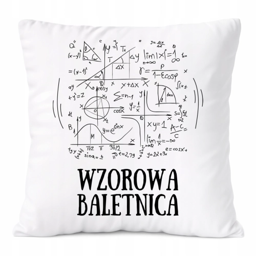 Poduszka Dla Baletnicy na Prezent z Nadrukiem ze Zdjęciem Biała PoliDraw