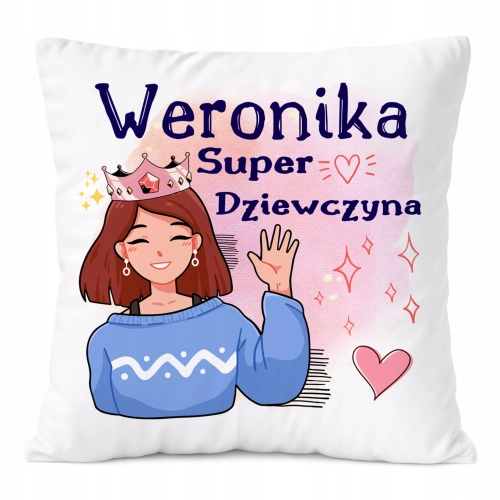 Poduszka Prezent Dla Weroniki Córki Dziecka z Nadrukiem ze Zdjęciem
