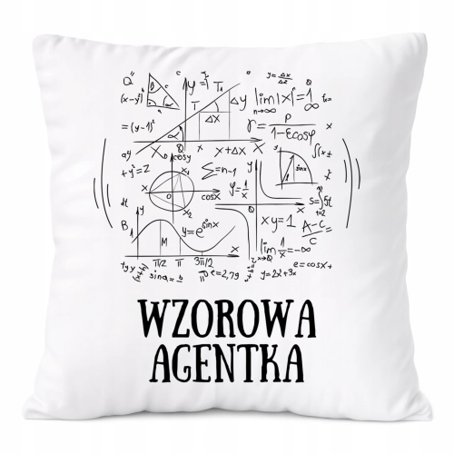 Poduszka Dla Agentki na Prezent z Nadrukiem ze Zdjęciem Biała PoliDraw