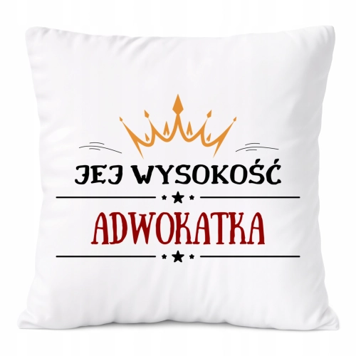 Poduszka Dla Adwokatki na Prezent z Nadrukiem ze Zdjęciem Biała PoliDraw