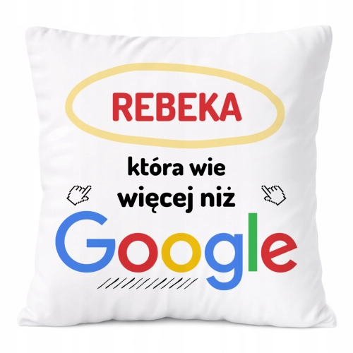 Poduszka Prezent Dla Rebeki Córki Dziecka z Nadrukiem ze Zdjęciem