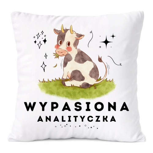 Poduszka Dla Analityczki na Prezent z Nadrukiem ze Zdjęciem Biała PoliDraw