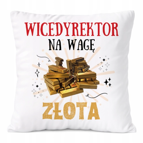 Poduszka Dla Wicedyrektora na Prezent z Nadrukiem ze Zdjęciem Biała