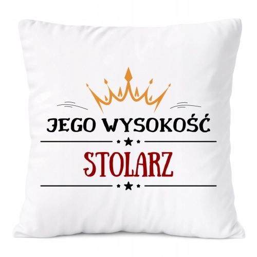Poduszka Dla Stolarza na Prezent z Nadrukiem ze Zdjęciem Biała PoliDraw
