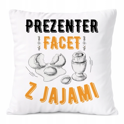 Poduszka Dla Prezentera na Prezent z Nadrukiem ze Zdjęciem Biała PoliDraw