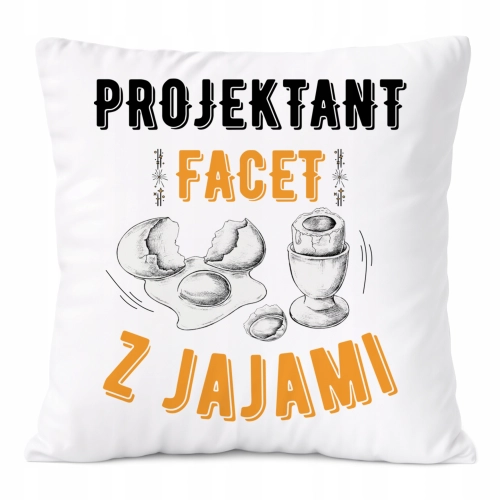 Poduszka Dla Projektanta na Prezent z Nadrukiem ze Zdjęciem Biała PoliDraw