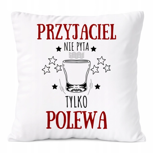 Poduszka Dla Przyjaciela na Prezent z Nadrukiem ze Zdjęciem Biała PoliDraw