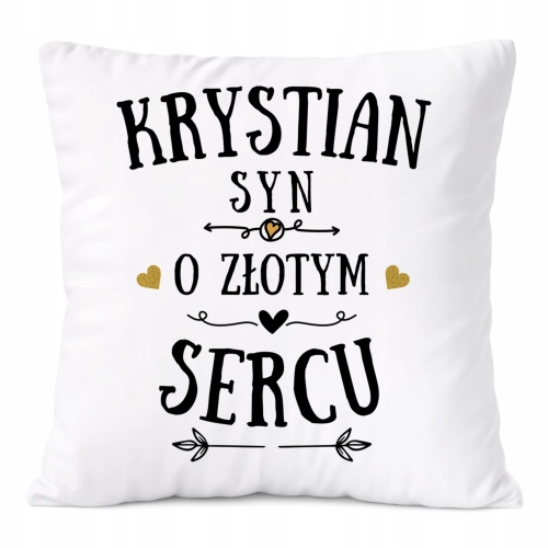 Poduszka Prezent Dla Krystiana Syna Dziecka z Nadrukiem ze Zdjęciem