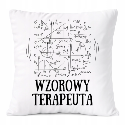 Poduszka Dla Terapeuty na Prezent z Nadrukiem ze Zdjęciem Biała PoliDraw