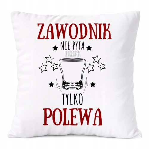 Poduszka Dla Zawodnika na Prezent z Nadrukiem ze Zdjęciem Biała PoliDraw