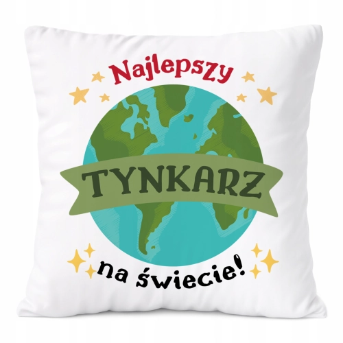 Poduszka Dla Tynkarza na Prezent z Nadrukiem ze Zdjęciem Biała PoliDraw