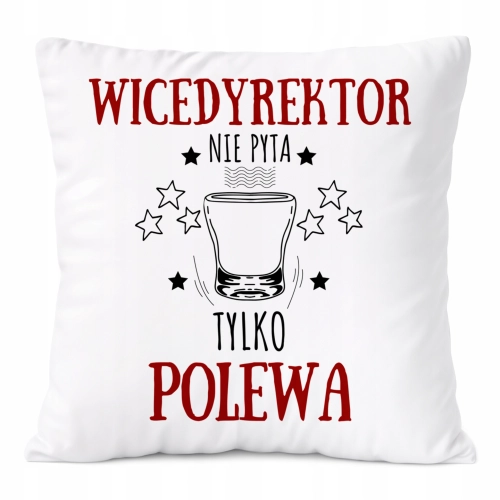 Poduszka Dla Wicedyrektora na Prezent z Nadrukiem ze Zdjęciem Biała