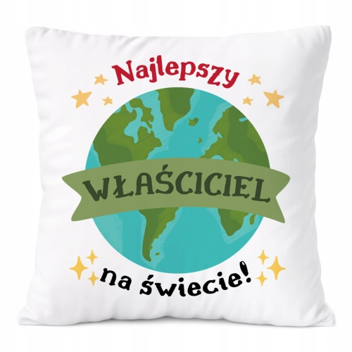 Poduszka Dla Właściciela na Prezent z Nadrukiem ze Zdjęciem Biała PoliDraw
