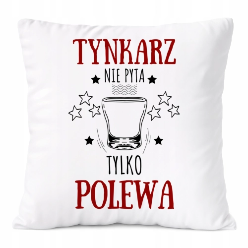 Poduszka Dla Tynkarza na Prezent z Nadrukiem ze Zdjęciem Biała PoliDraw