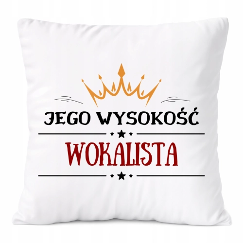 Poduszka Dla Wokalisty na Prezent z Nadrukiem ze Zdjęciem Biała PoliDraw