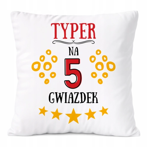 Poduszka Dla Typera na Prezent z Nadrukiem ze Zdjęciem Biała PoliDraw