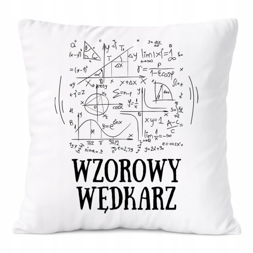 Poduszka Dla Wędkarza na Prezent z Nadrukiem ze Zdjęciem Biała PoliDraw