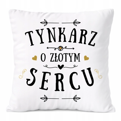 Poduszka Dla Tynkarza na Prezent z Nadrukiem ze Zdjęciem Biała PoliDraw