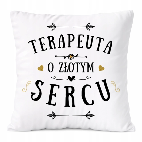 Poduszka Dla Terapeuty na Prezent z Nadrukiem ze Zdjęciem Biała PoliDraw