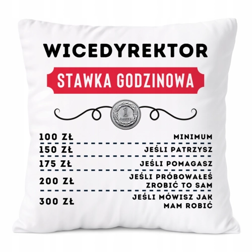 Poduszka Dla Wicedyrektora na Prezent z Nadrukiem ze Zdjęciem Biała