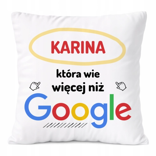 Poduszka Prezent Dla Kariny Córki Dziecka z Nadrukiem ze Zdjęciem
