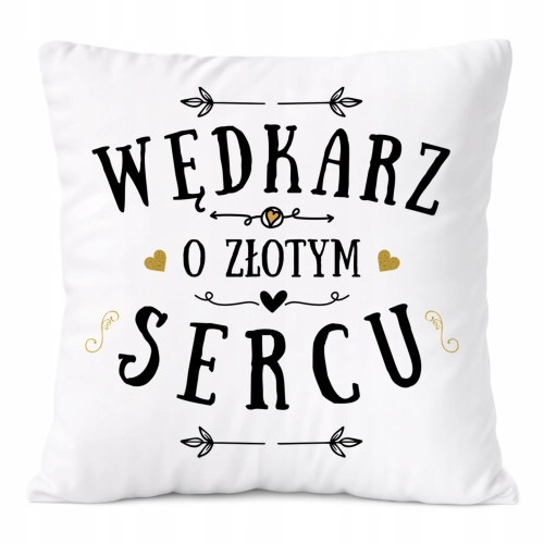 Poduszka Dla Wędkarza na Prezent z Nadrukiem ze Zdjęciem Biała PoliDraw