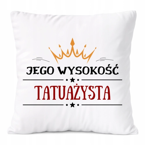 Poduszka Dla Tatuażysty na Prezent z Nadrukiem ze Zdjęciem Biała PoliDraw