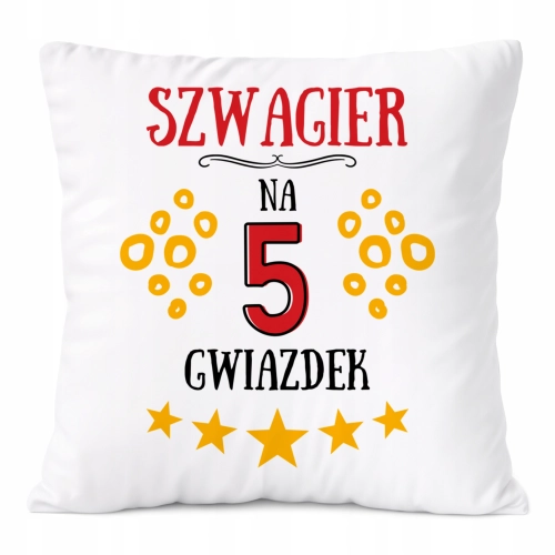 Poduszka Dla Szwagra na Prezent z Nadrukiem ze Zdjęciem Biała PoliDraw