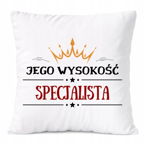 Poduszka Dla Specjalisty na Prezent z Nadrukiem ze Zdjęciem Biała PoliDraw