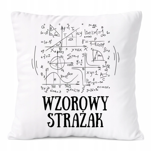 Poduszka Dla Strażaka na Prezent z Nadrukiem ze Zdjęciem Biała PoliDraw