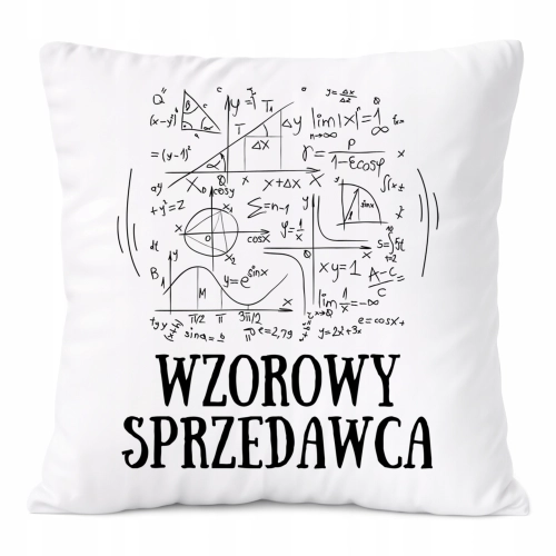 Poduszka Dla Sprzedawcy na Prezent z Nadrukiem ze Zdjęciem Biała PoliDraw