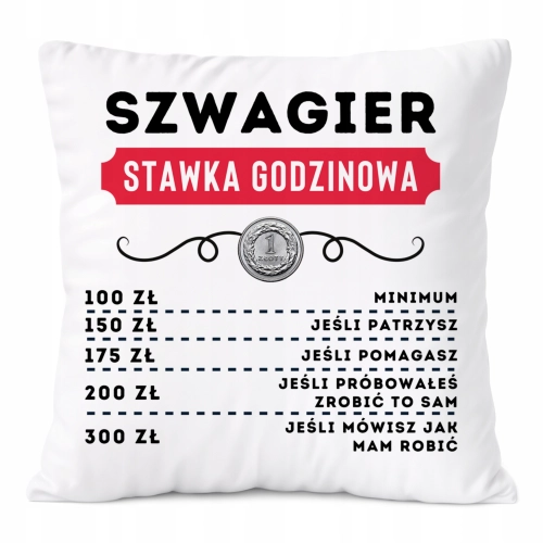 Poduszka Dla Szwagra na Prezent z Nadrukiem ze Zdjęciem Biała PoliDraw
