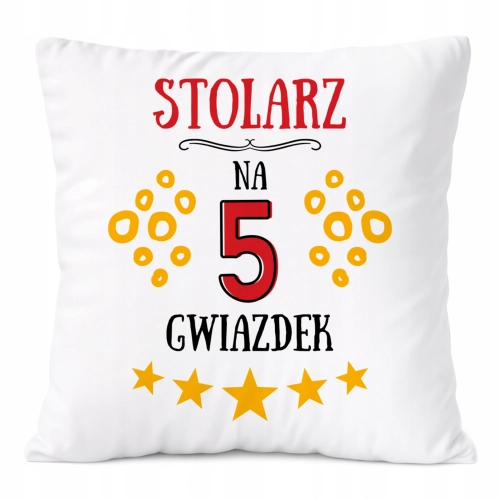 Poduszka Dla Stolarza na Prezent z Nadrukiem ze Zdjęciem Biała PoliDraw