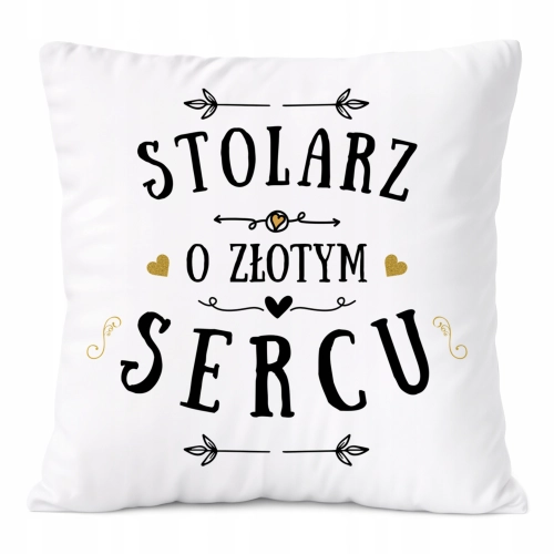 Poduszka Dla Stolarza na Prezent z Nadrukiem ze Zdjęciem Biała PoliDraw