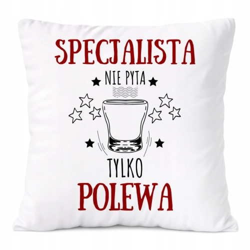 Poduszka Dla Specjalisty na Prezent z Nadrukiem ze Zdjęciem Biała PoliDraw