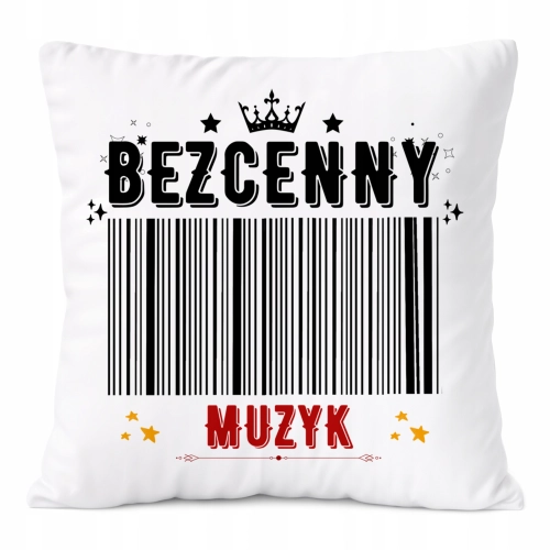 Poduszka Dla Muzyka na Prezent z Nadrukiem ze Zdjęciem Biała PoliDraw