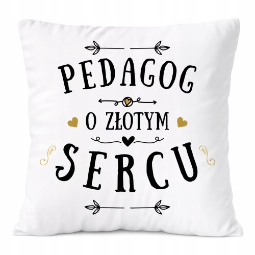 Poduszka Dla Pedagoga na Prezent z Nadrukiem ze Zdjęciem Biała PoliDraw