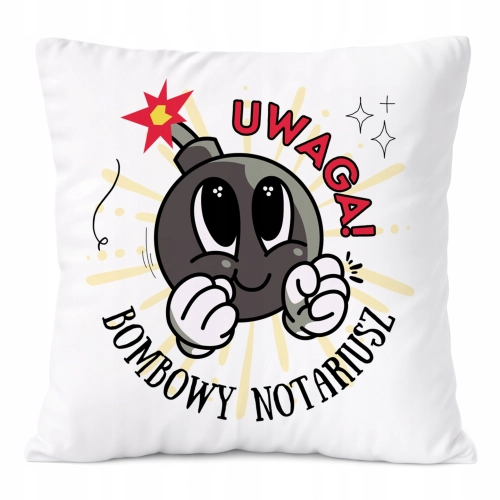 Poduszka Dla Notariusza na Prezent z Nadrukiem ze Zdjęciem Biała PoliDraw