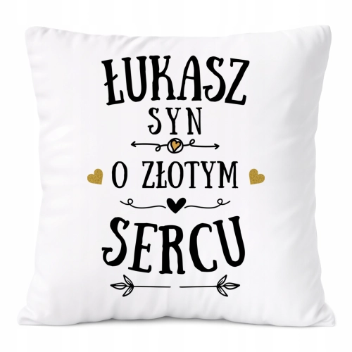 Poduszka Prezent Dla Łukasza Syna Dziecka z Nadrukiem ze Zdjęciem