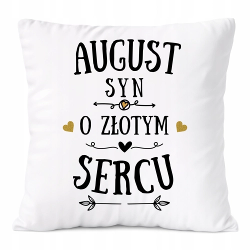 Poduszka Prezent Dla Augusta Syna Dziecka z Nadrukiem ze Zdjęciem