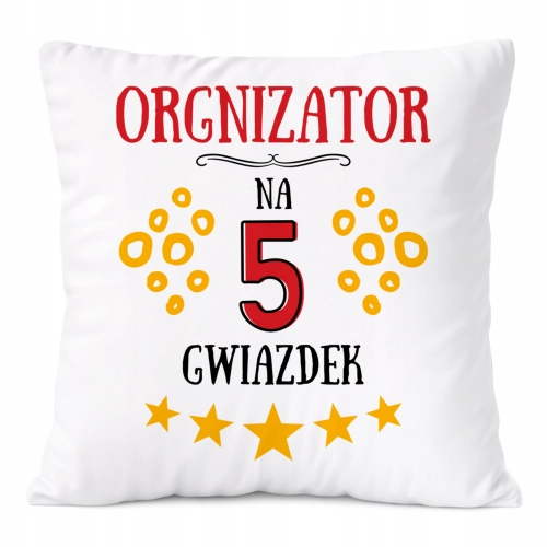 Poduszka Dla Organizatora na Prezent z Nadrukiem ze Zdjęciem Biała PoliDraw