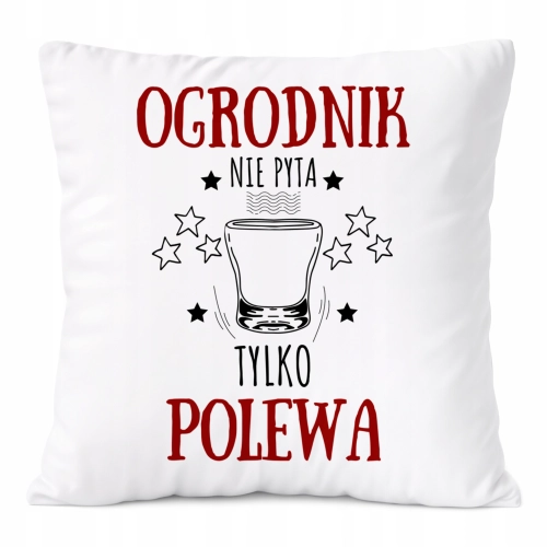 Poduszka Dla Ogrodnika na Prezent z Nadrukiem ze Zdjęciem Biała PoliDraw