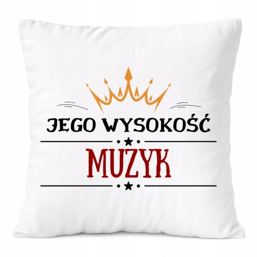Poduszka Dla Muzyka na Prezent z Nadrukiem ze Zdjęciem Biała PoliDraw
