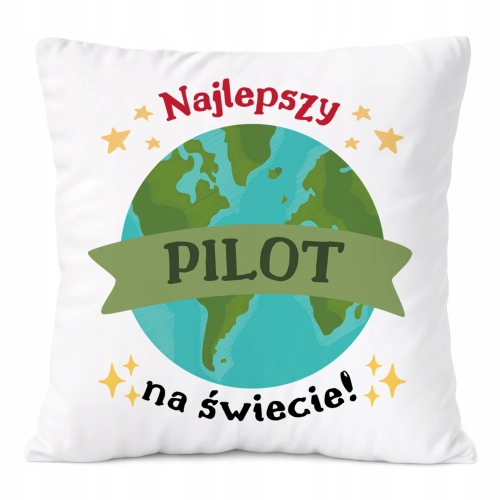 Poduszka Dla Pilota na Prezent z Nadrukiem ze Zdjęciem Biała PoliDraw