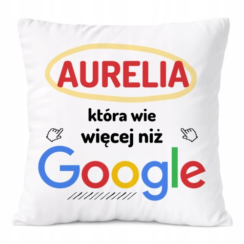 Poduszka Prezent Dla Aurelii Córki Dziecka z Nadrukiem ze Zdjęciem