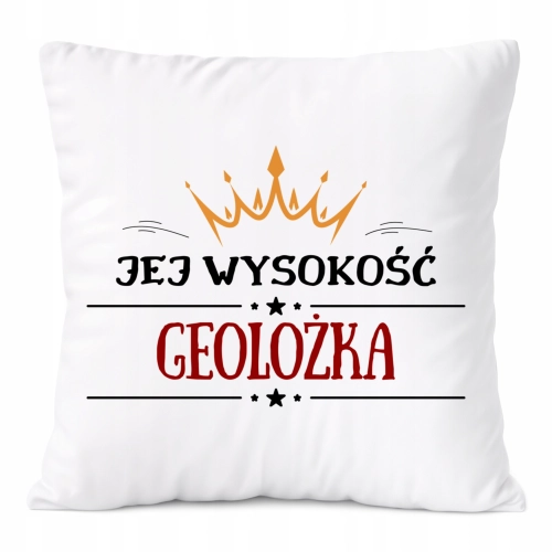 Poduszka Dla Geolożki na Prezent z Nadrukiem ze Zdjęciem Biała PoliDraw
