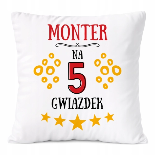 Poduszka Dla Montera na Prezent z Nadrukiem ze Zdjęciem Biała PoliDraw